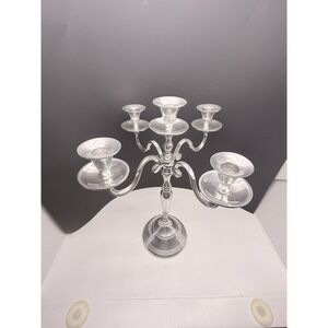 Adjustable 5 Arm Silver Candelabra Romantic Gothic Regency Table Decor